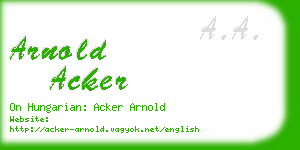 arnold acker business card